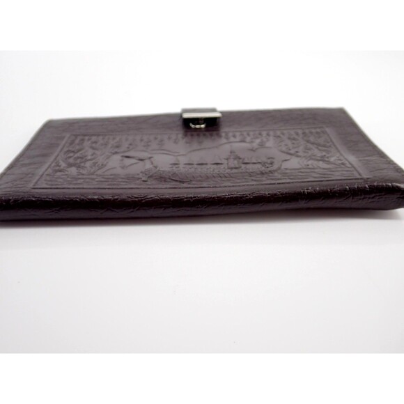 Elephant Leather Unisex Wallet Jacob No.2958 Long Length Gold Embossed Bifold - Picture 4 of 8